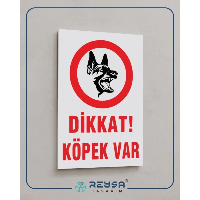 Dikkat Köpek Var Sticker 20X28 Cm