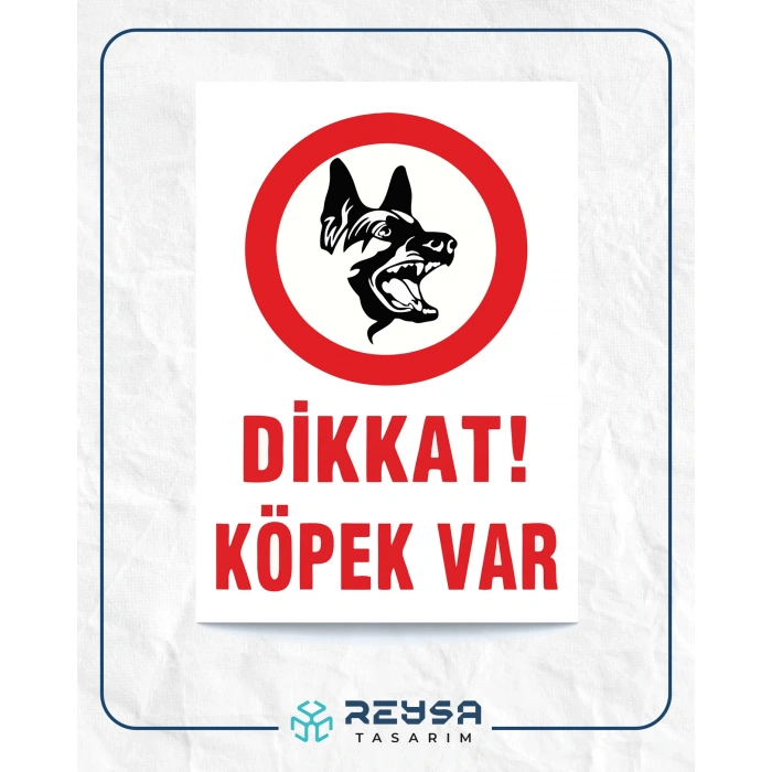 Dikkat Köpek Var Sticker 20X28 Cm