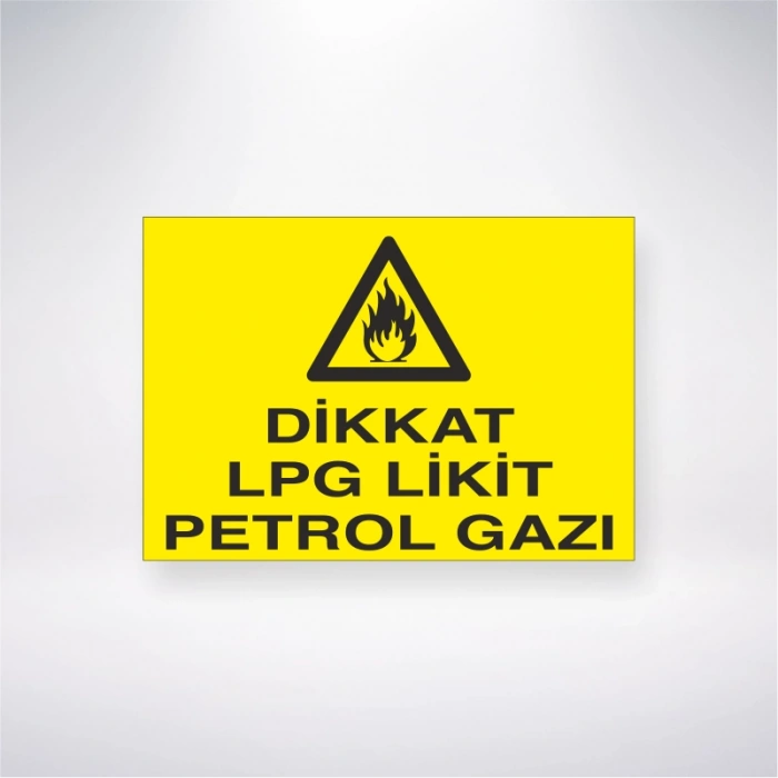 Dikkat Lpg Likit Petrol Gazı Sticker 20X28 Cm