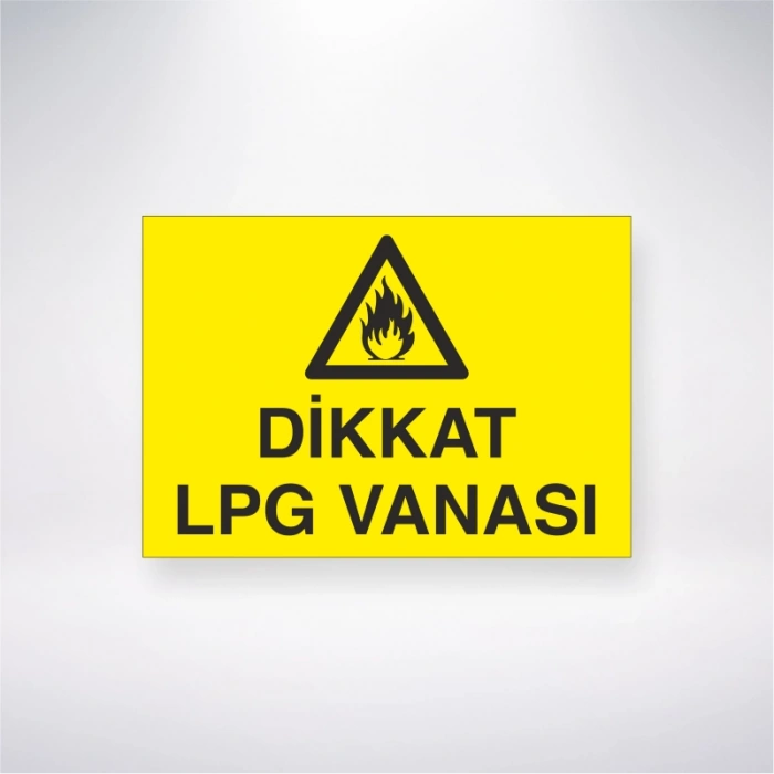 Dikkat Lpg Vanası Sticker 20X28 Cm