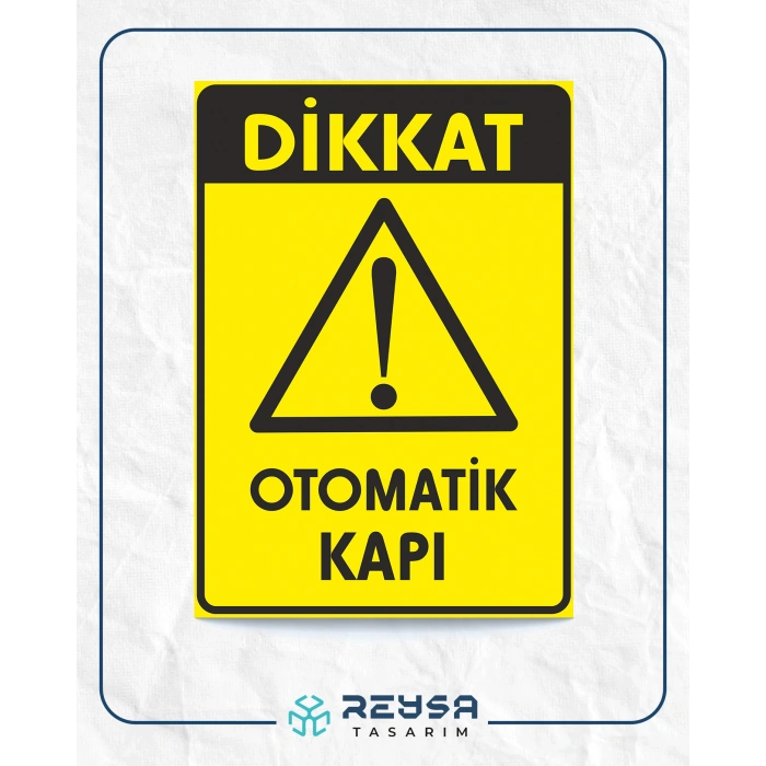 Dikkat Otomatik kapı Sticker 20X28 Cm