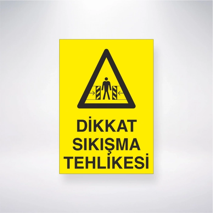 Dikkat Sıkışma Tehlikesi Sticker 20X28 Cm