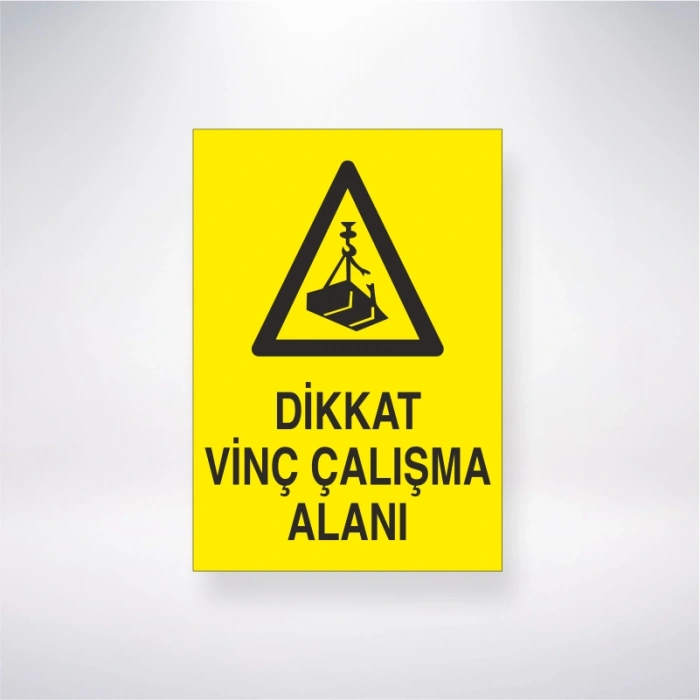Dikkat Vinç Çalışma Alanı Sticker 20X28 Cm