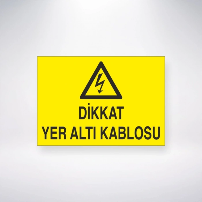 Dikkat Yer Altı Kablosu Sticker 20X28 Cm