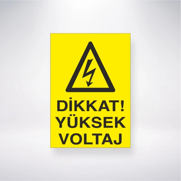 Dikkat Yüksek Voltaj Sticker 20X28 Cm