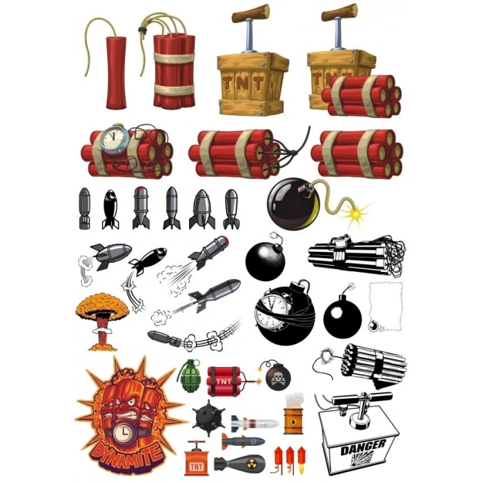 Dinamit Sticker Set 1 20 Parça Telefon, Tablet, Defter, Laptop Sticker