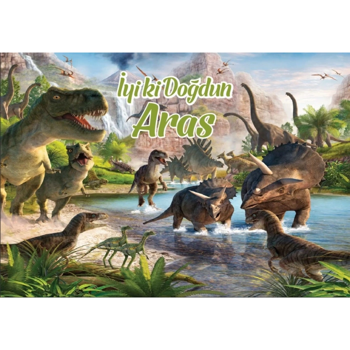 Dinazor Temalı Doğum Günü Afişi 100X150 cm