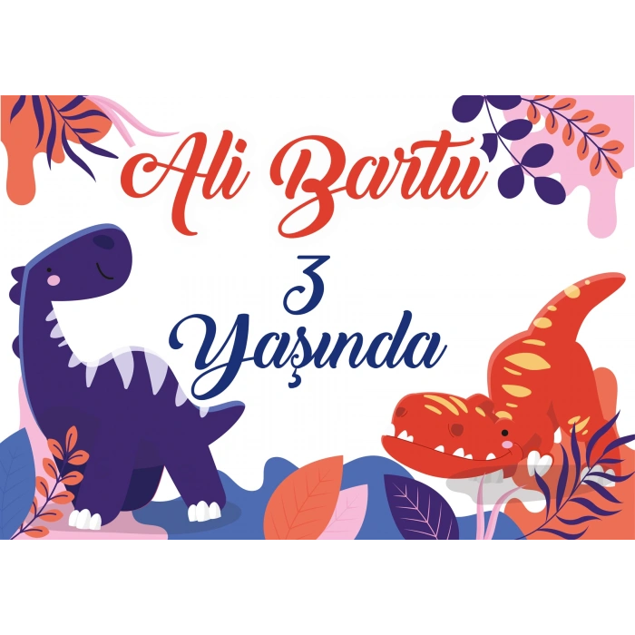 Dinazor Temalı Doğum Günü Afişi 100X150 cm