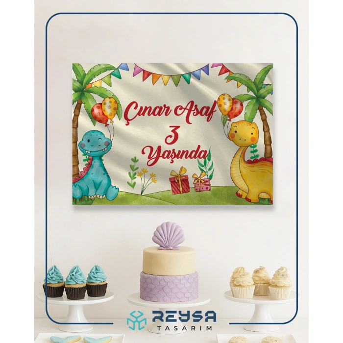 Dino Dinazor Temalı Doğum Günü Afişi 35X50 cm