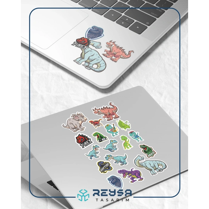 Dino Dinazro Sticker Set-1 9 Parça Telefon, Tablet, Defter, Laptop Sticker