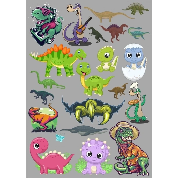 Dino Dinazro Sticker Set-2 13 Parça Telefon, Tablet, Defter, Laptop Sticker