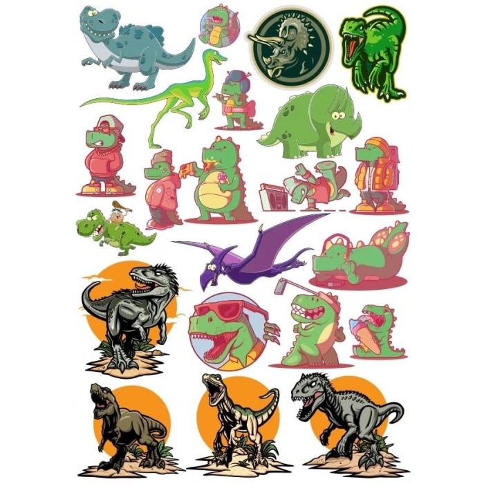 DinozorLAR Sticker Set 1 20 Parça Telefon, Tablet, Defter, Laptop Sticker