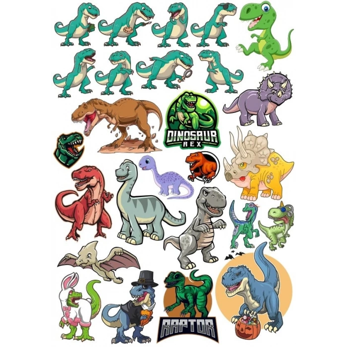 Dinozorlar Sticker Set 20 Parça Telefon, Tablet, Defter, Laptop Sticker
