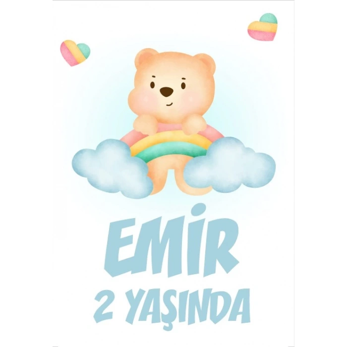Ayıcık Temalı Doğum Günü Afişi 70X100 cm