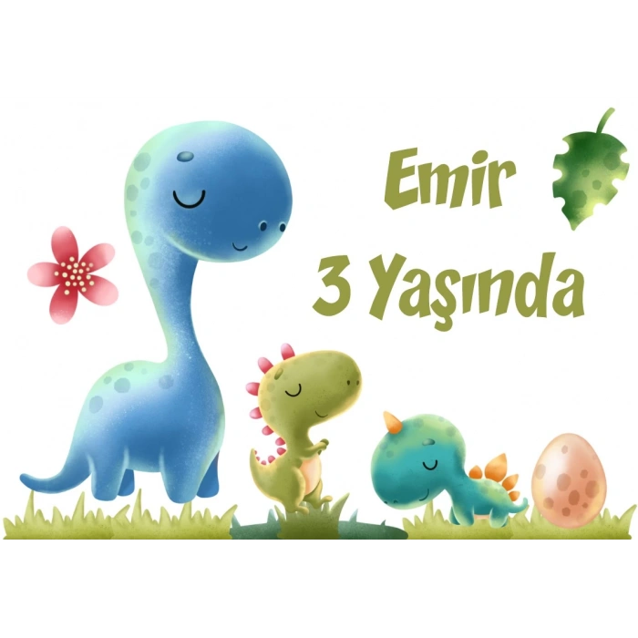 Dinozorlar Temalı Doğum Günü Afişi 70X100 cm