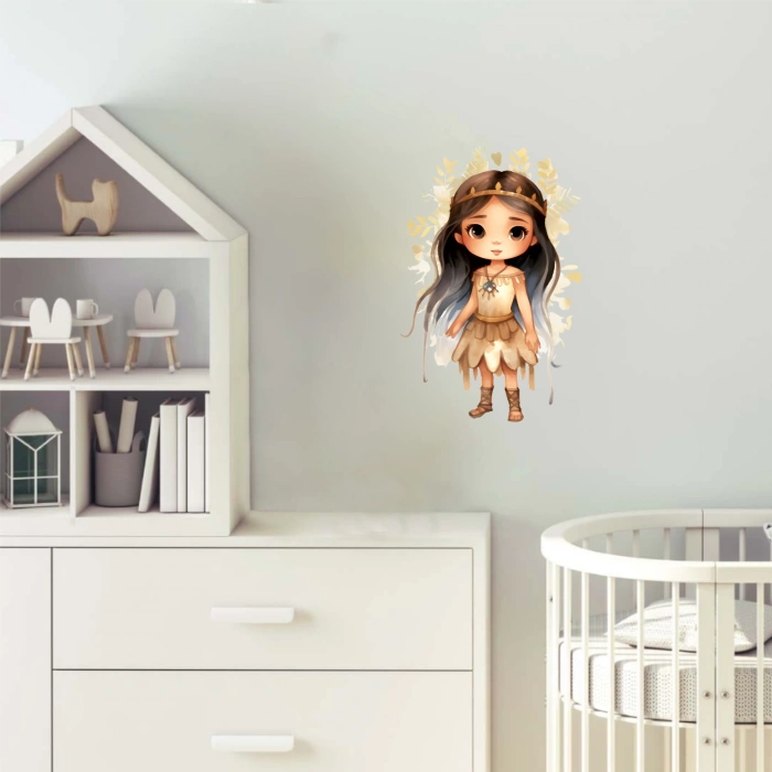 Doğa Temalı Kabile Prensesi Duvar Stickerı