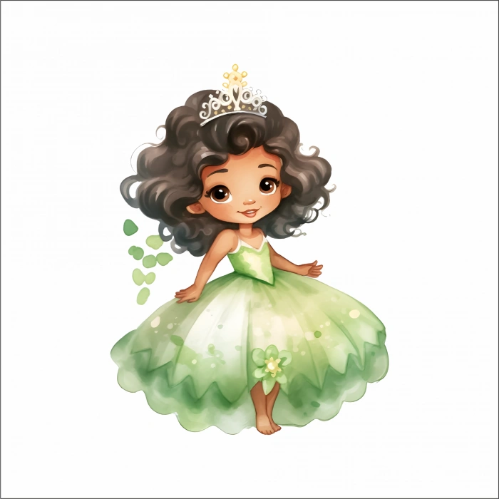 Doğanın Prensesi Taçlı Kız Duvar Stickerı