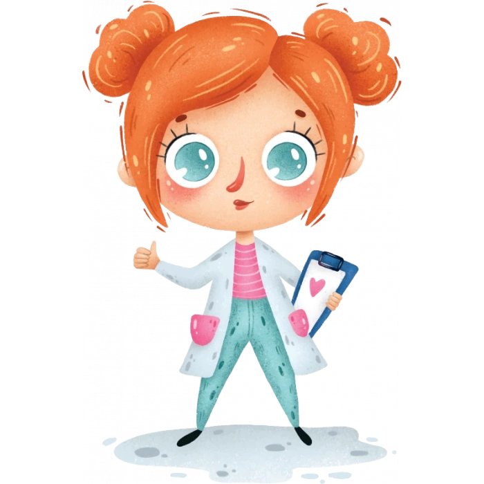 Doktor Kız Duvar Stickerı (Pembe Kıyafetli)