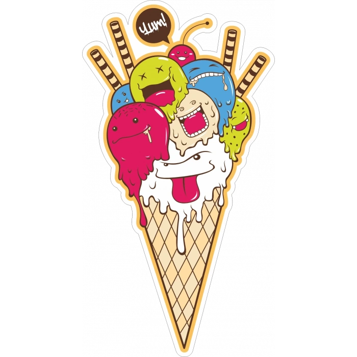 Dondurma Sticker 10x10 cmRenkli Sticker