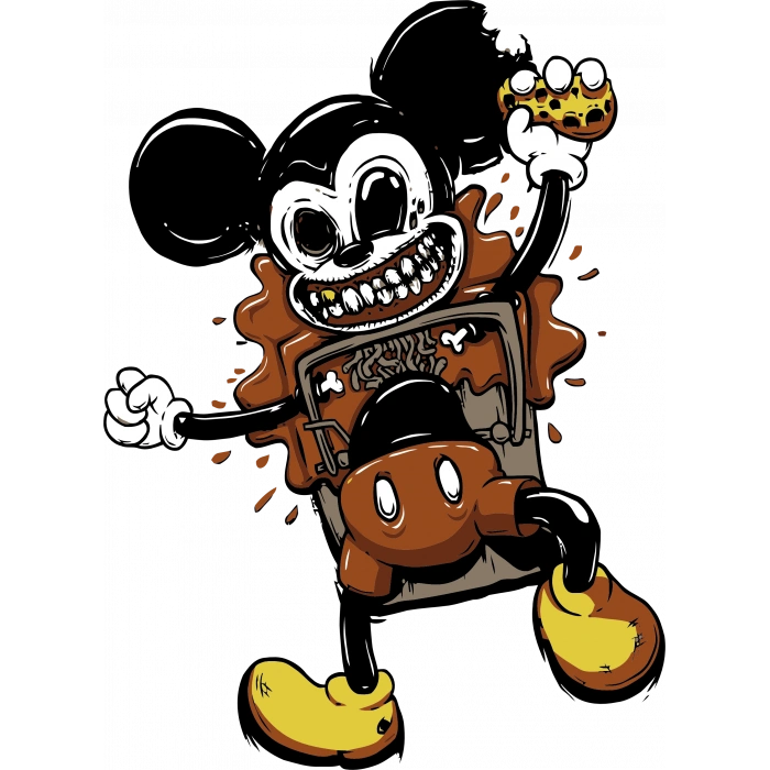 Zombie Mickie 10x10 cmRenkli Sticker