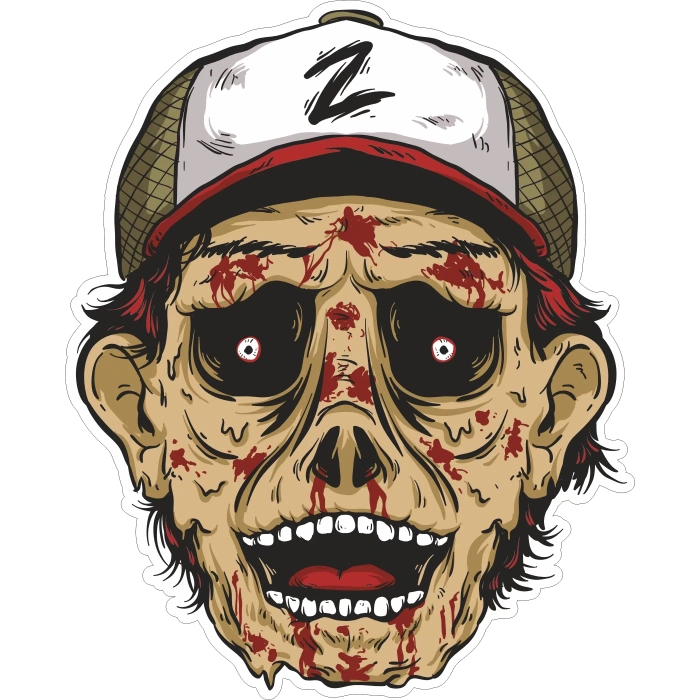 Zombi Sticker 10x10 cmRenkli Sticker