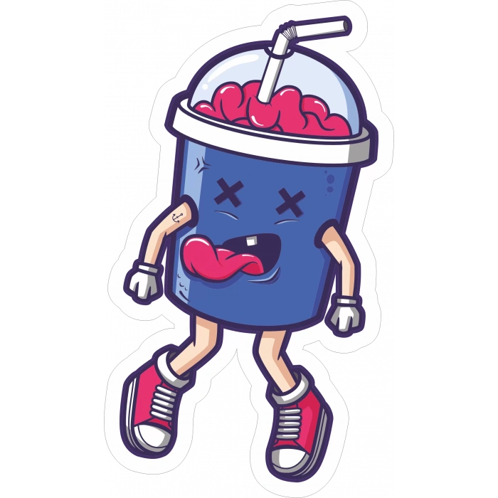 Milkshake Sticker 10x10 cmRenkli Sticker