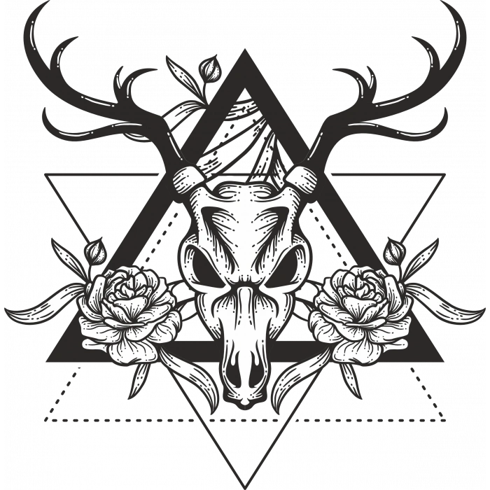 Keçi Boynuz Sticker 10x10 cmRenkli Sticker