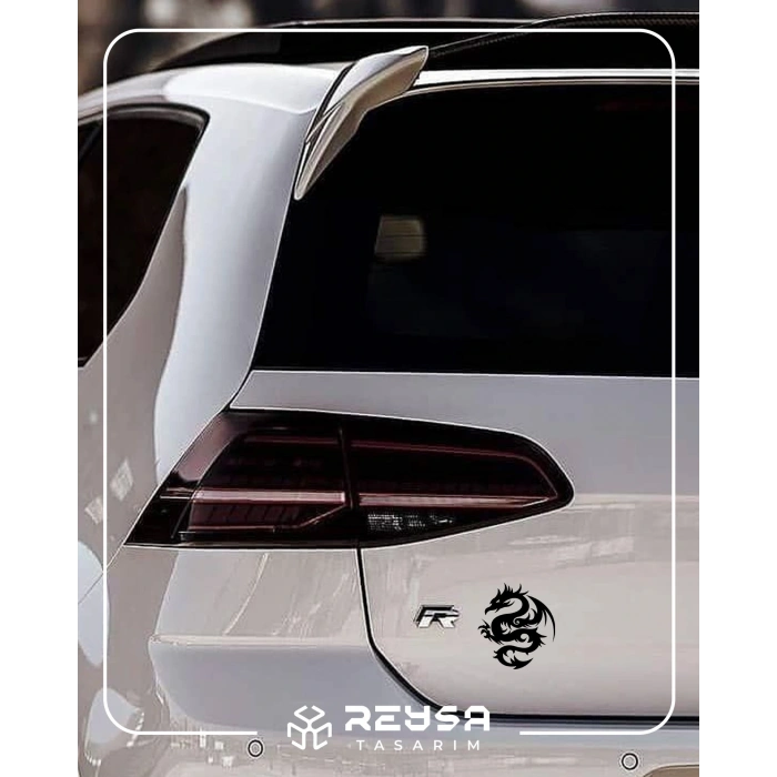 Ejderha Sticker 17x17 Cm Siyah