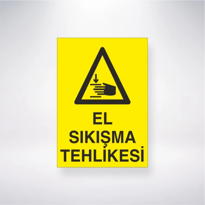 El Sıkıştırma Tehlikesi Sticker 20X28 Cm