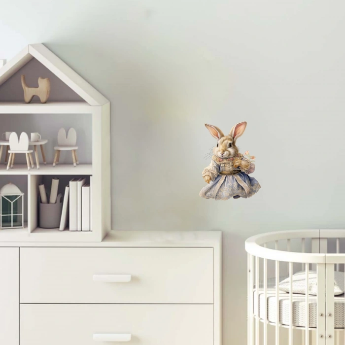 Elbiseli Tavşan Duvar Stickerı
