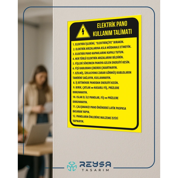Elektrik Pano Kullanım Talimatı Sticker 20X28 Cm