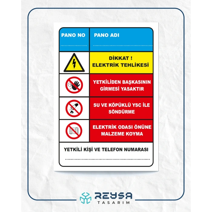 Elektrik Pano Numaralandırma Sticker 20X28 Cm