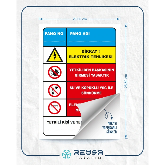 Elektrik Pano Numaralandırma Sticker 20X28 Cm