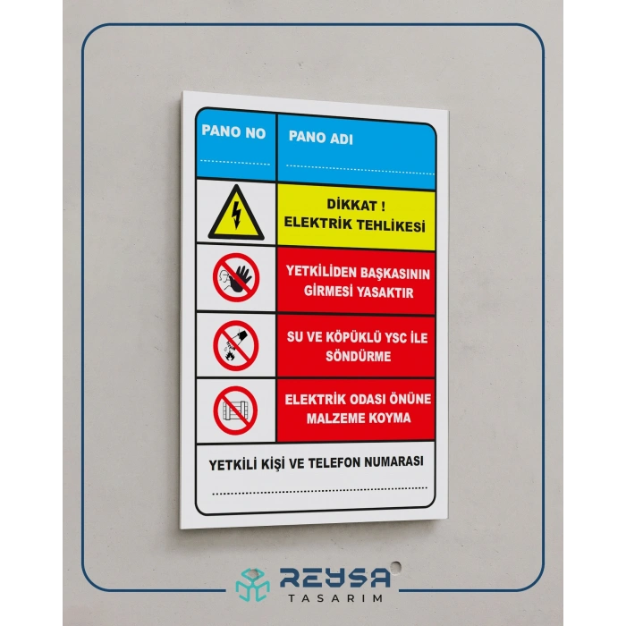 Elektrik Pano Numaralandırma Sticker 20X28 Cm
