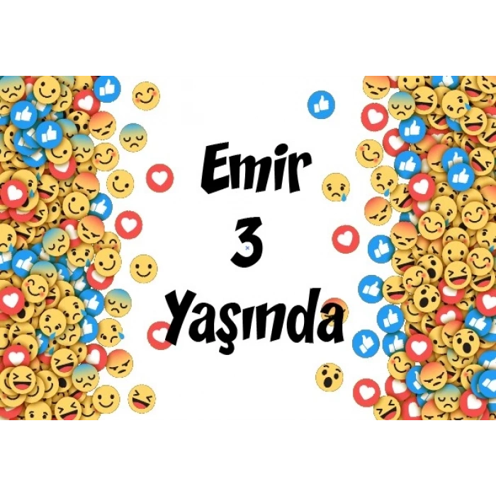 Emojiler Doğum Günü Afişi 70X100 cm