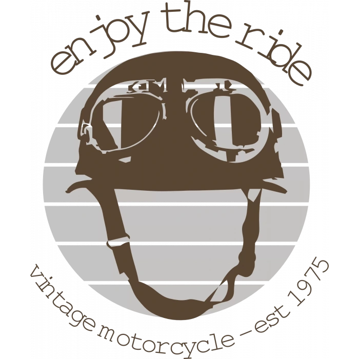 Enjoy The Ride Vintage Sticker 15x2 10x10 cmRenkli Sticker