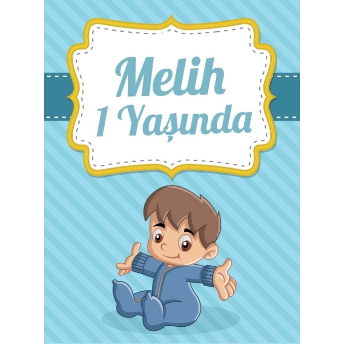 Erkek Bebek Temalı Doğuım Günü Afiş 35X50 cm