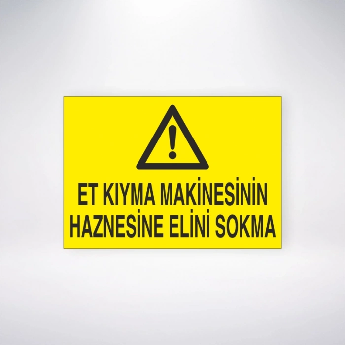 Et Kıyma Makinasının Haznesine Elini Sokma Sticker 20X28 Cm