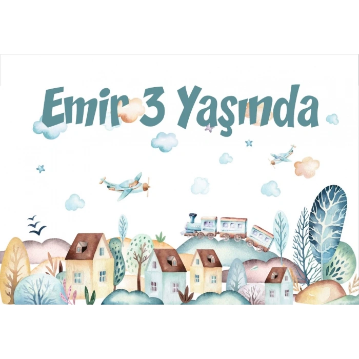 Evler Şehir Teamlı Doğum Günü Afişi 100X150 cm