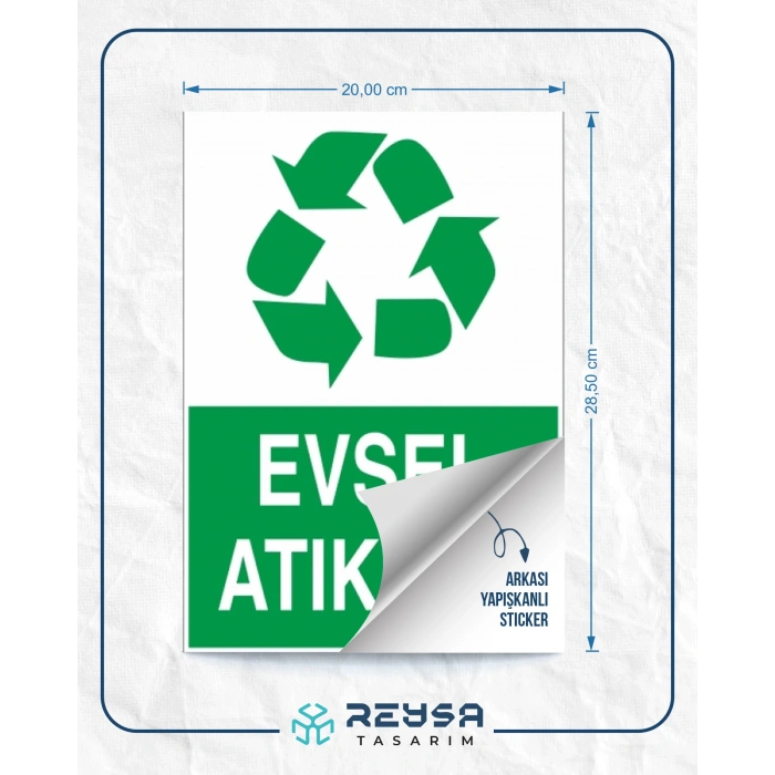 Evsel Atıklar Sticker 20X28 Cm