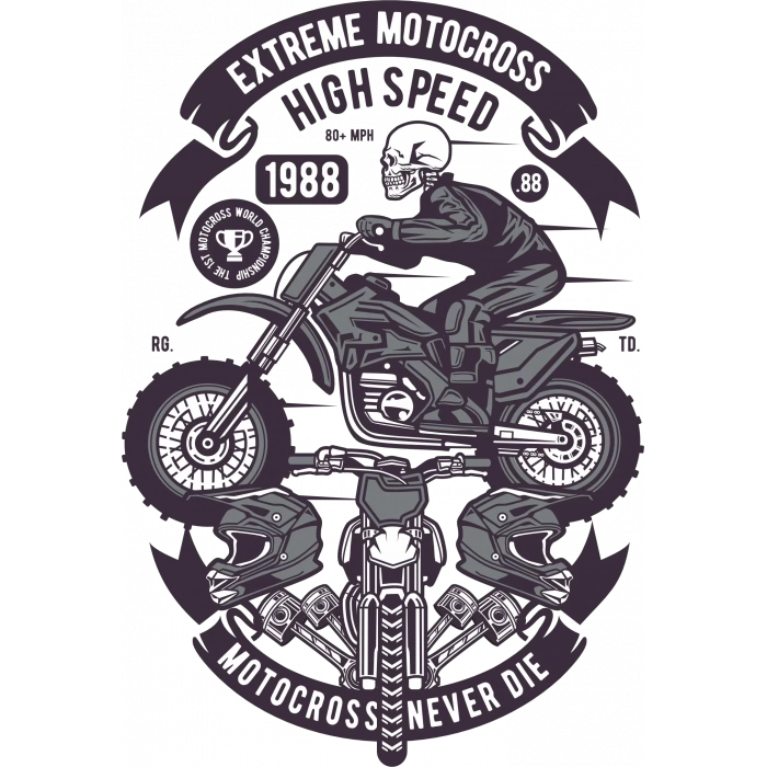 Extreme Motorcross Sticker 10x10 cmRenkli Sticker