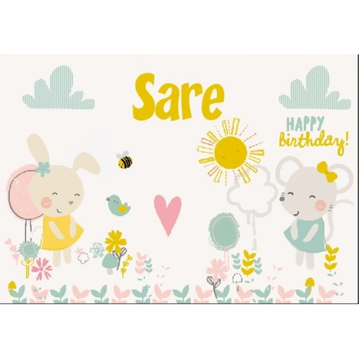 Fare Temalı Doğum Günü Afişi 35X50 cm