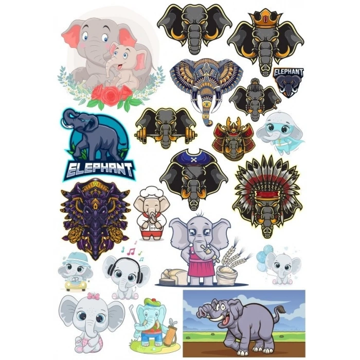 Fil Sticker Set 2 20 Parça Telefon, Tablet, Defter, Laptop Sticker