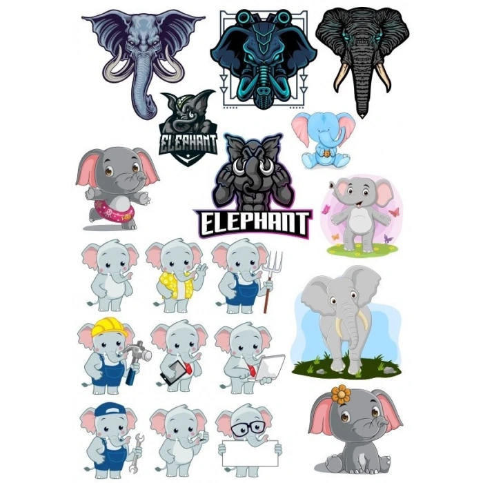 Fil Sticker Set-5 17 Parça Telefon, Tablet, Defter, Laptop Sticker