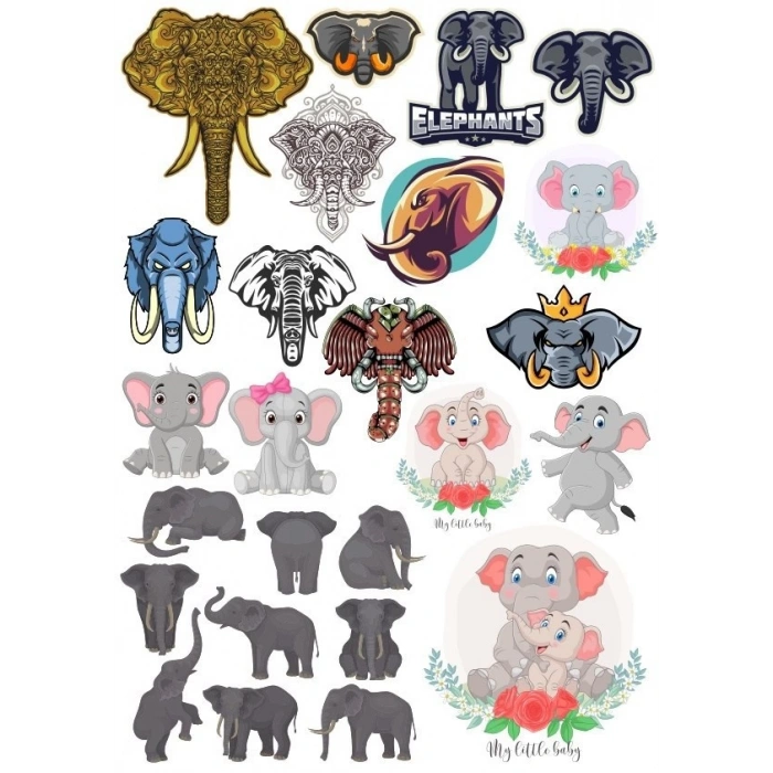 Fil Sticker Set-6 17 Parça Telefon, Tablet, Defter, Laptop Sticker