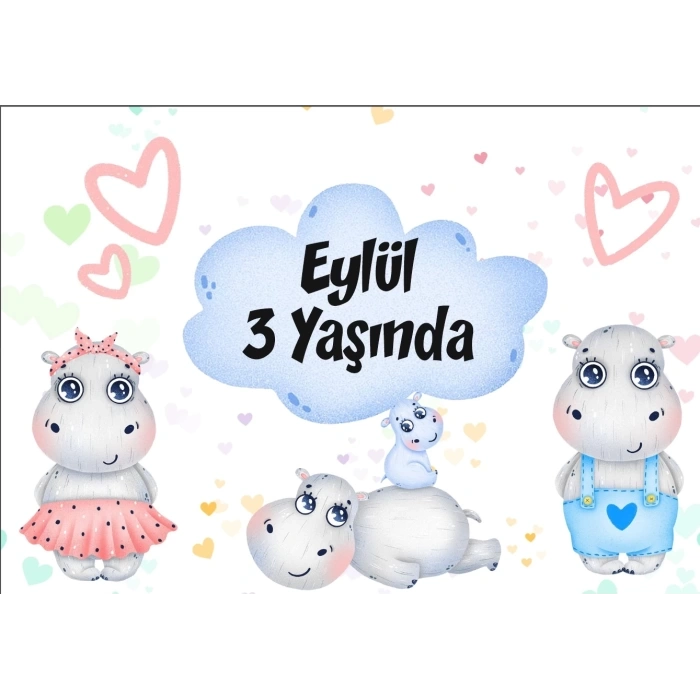 Fil Temalı Doğum Günü Afişi 50X70 cm