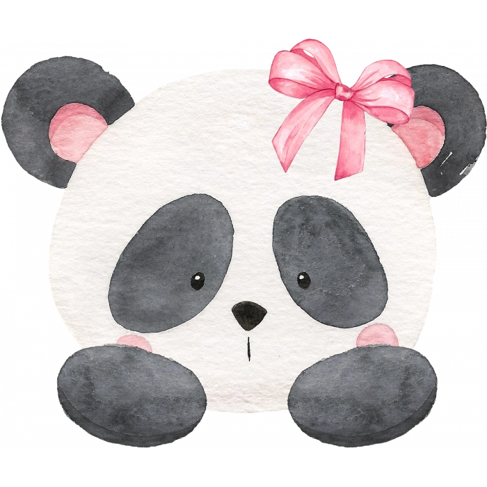 Fiyonklu Panda Kafası Duvar Stickerı