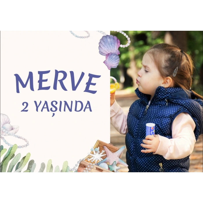 Deniz Kızı Temalı Doğum Günü Afişi 50X70 cm