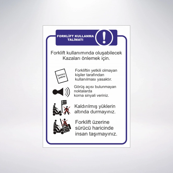 forklift kullanma talimatı Sticker 20X28 Cm