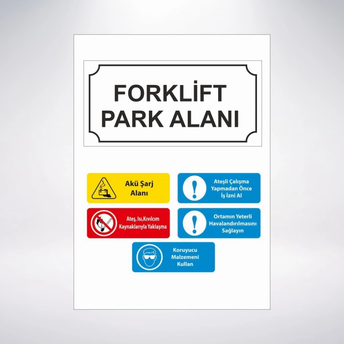 forklift park alanı Sticker 20X28 Cm